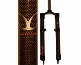 CarbonCycles Mountain Bike Fork eXotic Lightweight Rigid Carbon XC 26in MTB Fork, Disc & V Brake Mounts 465mm