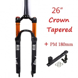 FANGXUEPING Mountain Bike Fork FANGXUEPING Mtb Fork Suspension 26 / 27.5 / 29'' Air Shock Forks 100mm 1-1 / 8'' Straight Tapered Disc Aluminum Alloy Mountain Bike Parts 27.5 Tapered-Top cap