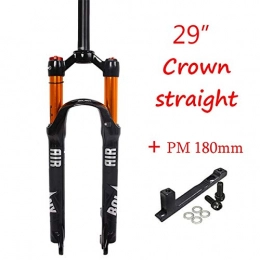 FANGXUEPING Mountain Bike Fork FANGXUEPING Mtb Fork Suspension 26 / 27.5 / 29'' Air Shock Forks 100mm 1-1 / 8'' Straight Tapered Disc Aluminum Alloy Mountain Bike Parts 29 Straight-Top cap