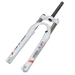 FCXBQ 26/27.5 inch front fork aluminum alloy suspension fork oil pressure Disc brake suspension fork Bicycle Absorbing Shoulder Control Fork,White,27.5