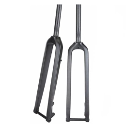 TISORT Spares Full Carbon Fiber T800 3K Rigid Fork 26 / 27.5 / 29 Inch Disc Brake Bike Fork With Thru Axle Mountain Bike Front Forks (Color : Straight, Size : 27.5")