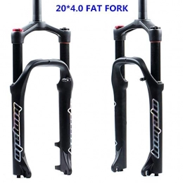 GONGMICF Spares GONGMICF Bicycle MTB Fork 20", Air Fork, Aluminum Alloy, Straight Steerer, Double Shoulder Control, Gas Shock Absorber, Travel 100mm For 4.0" Tire, for Mountain Bike Road Bike Part Accessories
