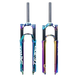 HAIMIM Spares HAIMIM Mountain Bicycle Suspension Forks, 27.5 / 29 inch MTB Bike Front Fork with Rebound Adjustment, 100mm Travel 28.6mm Threadless Steerer (Colorful, 27.5inch)