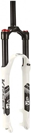 HAO KEAI Spares HAO KEAI MTB Bicycle Suspension Fork Bicycle Suspension Fork 26 27.5 29 In Mountain Bike Front Fork Double Air Chamber Shoulder Control Disc Brake 1-1 / 8" (Color : White, Size : 26inch)