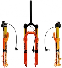 HAO KEAI Spares HAO KEAI MTB Bicycle Suspension Fork MTB Bike Fork 27" 29" Air Suspension Rebound Adjust Straight Steerer 1-1 / 8" Travel 100mm Disc Brake Remote Lockout 9mm QR 1845g (Color : Orange, Size : 27.5")