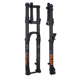 HerfsT Mountain Bike Fork HerfsT 26 27.5 29 Mountain Bike Suspension Fork Tapered Double Shoulder Downhill MTB Air Fork Travel 160mm Rebound Adjustable DH / XC Thru Axle 15 * 110mm (Color : Black, Size : 29'')