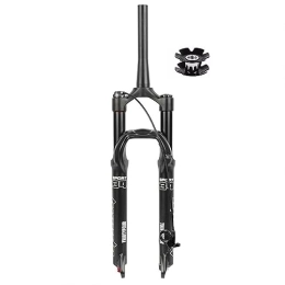 HIMALO Spares HIMALO 26 / 27.5 / 29 Inch Mountain Bike Suspension Fork Travel 100mm MTB Air Fork 1-1 / 8'' Straight / Tapered Fork QR Rebound Adjustable Remote Lockout (Color : Black tapered, Size : 27.5'')