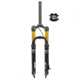 HIMALO Spares HIMALO 26 / 27.5 / 29 Inch Mountain Bike Suspension Fork Travel 100mm MTB Air Fork 1-1 / 8'' Straight / Tapered Fork QR Rebound Adjustable Remote Lockout (Color : Gold Straight, Size : 27.5'')