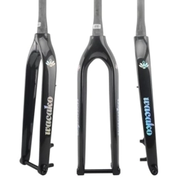 HIMALO Spares HIMALO 26 / 27.5 / 29'' Mountain Bike Rigid Fork 1-1 / 2'' Tapered MTB Rigid Fork Disc Brake Lightweight Carbon Rigid Fork Thru Axle 15x100mm (Color : Glossy A, Size : UD)