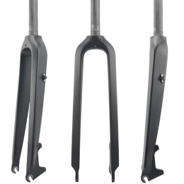 HIMALO Spares HIMALO 26 / 27.5 / 29 MTB Rigid Fork Carbon Fiber Disc Brake Mountain Bike Fork 1-1 / 8'' Straight Front Fork QR 9mm (Color : Matte Black, Size : 27.5'')