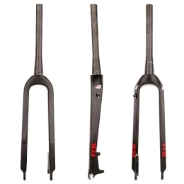 HIMALO Spares HIMALO 26 / 27.5 / 29 MTB Rigid Fork Carbon Mountain Bike Fork Lightweighting Disc Brake Front Fork Straight / Tapered Tube Threadless QR 100mm (Color : Tapered, Size : 26'')
