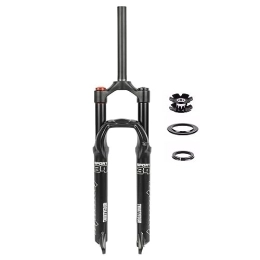 HIMALO Spares HIMALO Mountain Bike Suspension Fork 26 / 27.5 / 29 MTB Air Fork Travel 100mm 1-1 / 8 Straight / Tapered Disc Brake Fork Manual Lockout QR 9 * 100mm (Color : Black Straight, Size : 26'')
