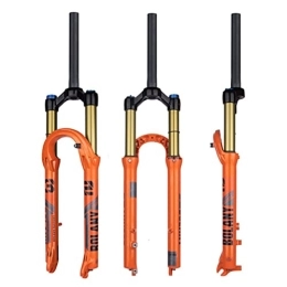 HIMALO Spares HIMALO MTB Fork 26 / 27.5 / 29 Mountain Bike Air Suspension Fork 100mm Travel 28.6mm Straight Fork Manual Lockout Disc Brake QR 9mm (Color : Orange, Size : 26'')