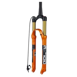 HIMALO Spares HIMALO MTB Fork 26 27.5 29 Mountain Bike Suspension Fork Travel 100mm Air Fork 39.8mm Tapered Tube Front Fork Remote Lockout QR 9mm Disc Brake (Color : Orange, Size : 29'')