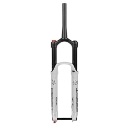 HIMALO Spares HIMALO MTB Fork 27.5 / 29 Inch Mountain Bike Air Suspension Fork Travel 160mm 1-1 / 2'' Tapered Fork Rebound Adjustable 15x110mm Boost Disc Brake Manual Lockout (Color : White, Size : 29'')