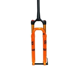HIOD Mountain Bike Fork HIOD Bicycle Front Fork Air Pressure Shock Absorption Cone Tube Fork Mountain Bike Suspension Shoulder Control Fork Suitable for MTB, Orange, 27.5-inch