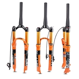 HSGAV Mountain Bike Fork HSGAV Mountain Bike Front Forks Magnesium Alloy MTB Air Suspension Fork 26 / 27.5 / 29 inch, Damping Adjustment 100mm Travel Shock Absorber Air Fork, Tapered Remote, 26inch