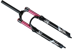 HSQMA Mountain Bike Fork HSQMA 26 / 27.5 / 29'' Mountain Bike Suspension Fork Travel 115mm MTB Air Fork 1-1 / 8 1-1 / 2 Bicycle Front Fork Disc Brake QR 9mm (Color : Straight manual, Size : 29inch)