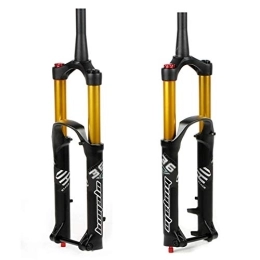 HSQMA Mountain Bike Fork HSQMA 27.5 29 Mountain Bike Suspension Fork Downhill MTB Air Fork Travel 160mm Damping Adjustment XC / AM / DH Front Fork 1-1 / 2" Cone Tube Thru Axle 15 * 110mm (Color : Gold, Size : 29'')