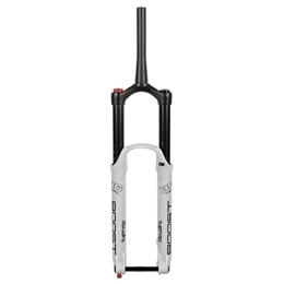HSQMA Mountain Bike Fork HSQMA 27.5 / 29 MTB Air Fork Mountain Bike Suspension Forks Travel 180mm Rebound Adjust Manual Lockout 1-1 / 2'' Tapered DH / AM Bicycle Front Fork Thru Axle Disc Brake (Color : White, Size : 27.5inch)