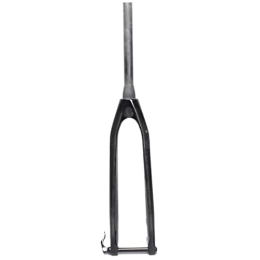 HSQMA Mountain Bike Fork HSQMA Bike Fork 26 / 27.5 / 29 Carbon Fiber Rigid Fork Disc Brake Bicycle MTB Fork 1-1 / 2'' Tapered Front Forks Thru Axle 15x100mm (Color : Glossy black, Size : 29in)