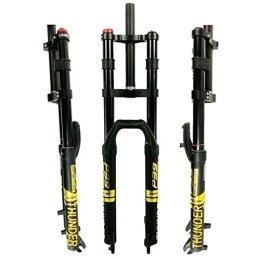 HSQMA Mountain Bike Fork HSQMA DH Mountain Bike Suspension Fork Downhill 26 27.5 29 Inch MTB Air Fork Travel 160mm Damping Adjustable Double Shoulder Front Fork 1-1 / 8 Straight HL (Color : Gold, Size : 27.5inch)