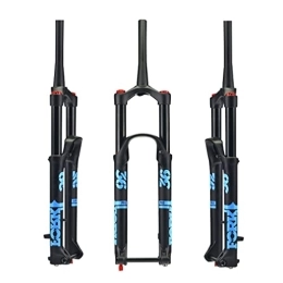 HSQMA Mountain Bike Fork HSQMA DH MTB Air Fork 26 / 27.5 / 29 Inch Downhill Mountain Bike Suspension Fork Travel 140mm Rebound Adjust Tapered Front Fork Thru Axle Manual Lockout (Color : Blue, Size : 26'')