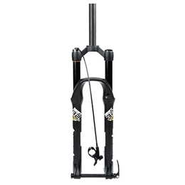 HSQMA Spares HSQMA Downhill Mountain Bike Suspension Fork 26 27.5 29 Inch DH MTB Air Fork Travel 135mm 1-1 / 8" Straight Front Fork Thru Axle Damping Adjustable Remote (Color : 29'' Black)