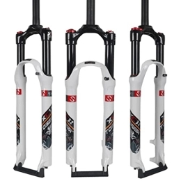 HSQMA Mountain Bike Fork HSQMA Mountain Bike Air Suspension Forks 26 / 27.5 / 29 MTB Fork Disc Brake Bicycle Front Fork 1-1 / 8 9mm QR 120mm Travel Ultralight HL (Color : White, Size : 27.5inch)