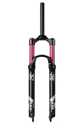 HSQMA Mountain Bike Fork HSQMA Mountain Bike Suspension Fork 26 / 27.5 / 29 Inch MTB Air Fork Travel 120mm 1-1 / 8 1-1 / 2 Bicycle Front Fork QR 9mm Disc Brake (Color : Straight manual, Size : 26'')