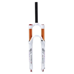 HSQMA Spares HSQMA Mountain Bike Suspension Fork 26 / 27.5 / 29inch Disc Brake MTB Air Fork Dual Air Chambers Rebound Adjust 1-1 / 8'' Straight Quick Release Bicycle Front Fork 100 Travel (Color : White, Size : 26inch)