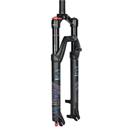 HSQMA Mountain Bike Fork HSQMA MTB Air Fork 26 / 27.5 / 29 Inch Mountain Bike Suspension Fork Travel 100mm Rebound Adjust 1-1 / 8 Straight / Tapered Disc Brake Front Fork QR 9mm Manual Lock (Color : Straight, Size : 27.5inch)