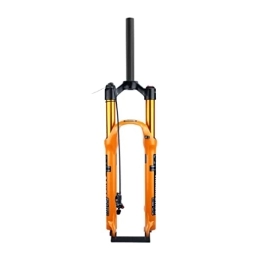 HSQMA Mountain Bike Fork HSQMA MTB Air Suspension Fork 26 / 27.5 / 29 Travel 100mm Rebound Adjust 1-1 / 8 Straight Tube QR 9mm Remote Lockout XC AM Ultralight Mountain Bike Front Forks (Color : Gold 26inch)