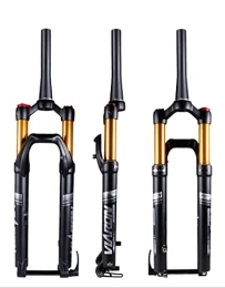 HSQMA Spares HSQMA MTB Bike Fork Downhill 26 / 27.5 / 29 Air Suspension Fork 100mm Travel 1-1 / 2 Tapered Disc Brake Thru Axle Front Fork (Color : Manual, Size : 27.5inch)