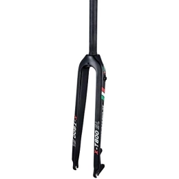 HSQMA Spares HSQMA MTB Carbon Fiber Rigid Fork 26 27.5 29 Inch Mountain Bike Disc Brake Front Fork Quick Release 1-1 / 8'' Straight Tube (Color : Black, Size : 26'')