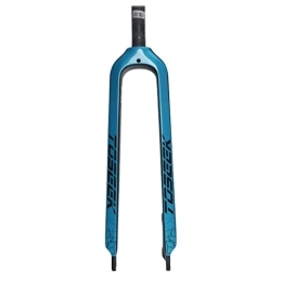 HSQMA Spares HSQMA MTB Rigid Fork 26 / 27.5 / 29 Inch Carbon Fiber Mountain Bike Disc Brake Front Fork 1-1 / 8 Straight Tube Threadless Fork Quick Release 9mm (Color : Blue, Size : 26'')