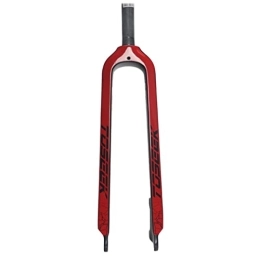 HSQMA Spares HSQMA MTB Rigid Fork 26 / 27.5 / 29 Inch Carbon Fiber Mountain Bike Disc Brake Front Fork 1-1 / 8 Straight Tube Threadless Fork Quick Release 9mm (Color : Red, Size : 26'')