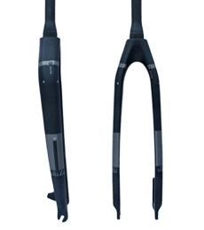 HSQMA Spares HSQMA MTB Rigid Fork 26 / 27.5 / 29 Inch Mountain Bike Carbon Fiber Fork 1-1 / 2'' Threadless Disc Brake Front Fork QR 9mm (Size : 26inch black)