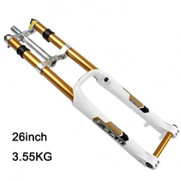HUANGB Spares HUANGB 27.5 29inch Bicycle Fork 680 DH Downhill Mountain Bike Air Fork Oil Brake 20mm Suspension Front Fork, White(26inch)