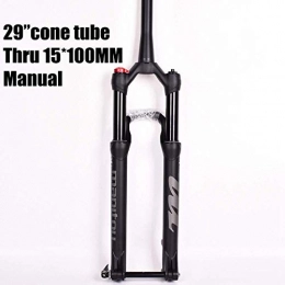 HUANGB Mountain Bike Fork HUANGB Manitou Suspension Fork 100 * 15mm 29inche Bicycle Fork Air Size Mountain MTB Bike Fork Front Suspension, A