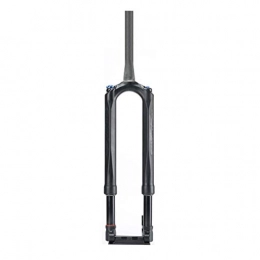 HWL Spares HWL MTB Carbon Fiber Bike Fork 27.5 Inch, Bicycle Suspension Forks Shoulder Control Conical Tube Disc Brake Unisex's Travel 120mm (Color : Black, Size : 27.5 inch)