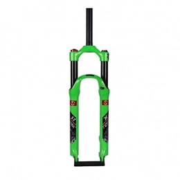 HWL Spares HWL Suspension Forks 26 27.5 Inch Bike MTB Air Suspension Fork, Straight Tube 1-1 / 8" Disc Unisex's Steerer Tube Travel 120mm (Color : Green, Size : 26 inch)