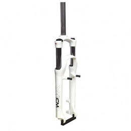 HYLH Mountain Bike Fork HYLH V- Brake Suspension Fork 26" 27.5 ER Bike MTB Cycling Forks, Hydraulic Suspension Straight Tube Unisex Bicycle Shock Absorber (Color : White, Size : 27.5 INCH)