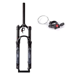 HYQW Mountain Bike Fork HYQW 27.5 Inch Travel 120mm MTB Suspension Air Fork, Remote Lock Bicycle Forks with Rebound Adjustment Magnesium Alloy Straight Tube, Aluminum Alloy Air Valve, Black-27.5 inches