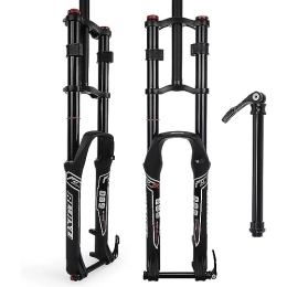 JAMJII Mountain Bike Fork JAMJII Bicycle Downhill Spring Fork 27.5 29 Inches Just 680Dh MTB Bicycle Shock Absorber Air Absorber Disc Brake Fast Tensioner Through The Axis Travel 135Mm, Black, 26inch