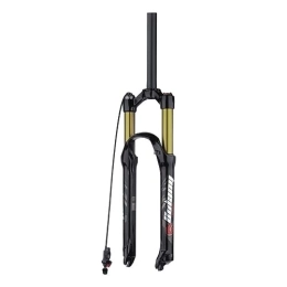 JAYWIS Mountain Bike Fork JAYWIS Bicycle Suspension Front Fork, Mountain Bike Pneumatic Shock Absorber Fork, 26 / 27.5 / 29 Inch Cable Control, Straight Tube, 26inch, Gold