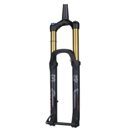 JAYWIS Spares JAYWIS Mountain Bike Suspension Front Fork, Bicycle Air Pressure Suspension Front Fork, 27.5 / 29-inch Thru-axle Shoulder Control, Tapered Tube, 27.5inch, Gold