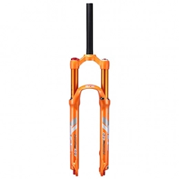 Jejy Mountain Bike Fork Jejy Travel Inner Diameter 32mm Mountain Bike Front Fork 26 / 27.5 Inch Double Air Chamber, Suspension Air Fork MTB QR 9mm （Quick Release） with Damping Adjustment (Color : Orange, Size : 26)