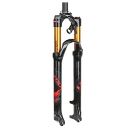 KANGXYSQ Spares KANGXYSQ 26" Mountain Bike Suspension Fork, 1-1 / 8' Lightweight Magnesium Alloy MTB Bike Gas Fork Shoulder Control 100mm (Color : Red, Size : 27.5inch)