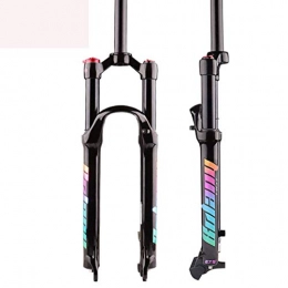 KQBAM Spares KQBAM Mountain Bike Front Fork Mtb Suspension Air Fork, Straight Tube Double Shoulder Steering, Aluminum Alloy Gas Shock Absorber Pneumatic System For Bicycles, Black-29In